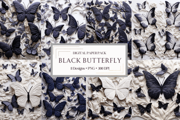 3D Black Butterfly Backgrounds: Graphics and Patterns for Modern Branding