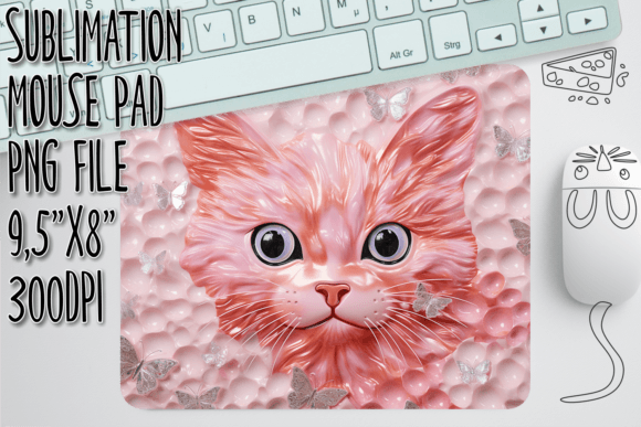 3D Cat Floral Mouse Pad Art Review