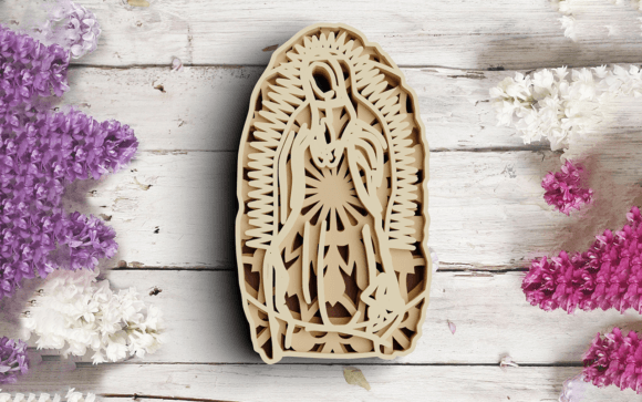 3D Christian Virgin Mary SVG DXF: Laser Cutting and Winter Amp