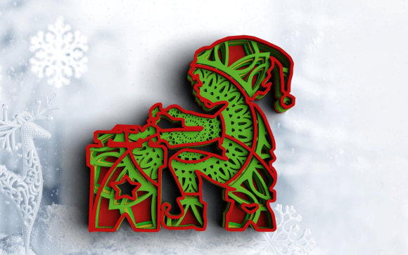 3D Christmas Elf SVG Design for Laser Cutting in Winter Amp Branding