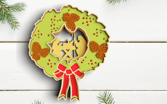 3D Christmas Nativity Wreath SVG: A Designer’s Perspective