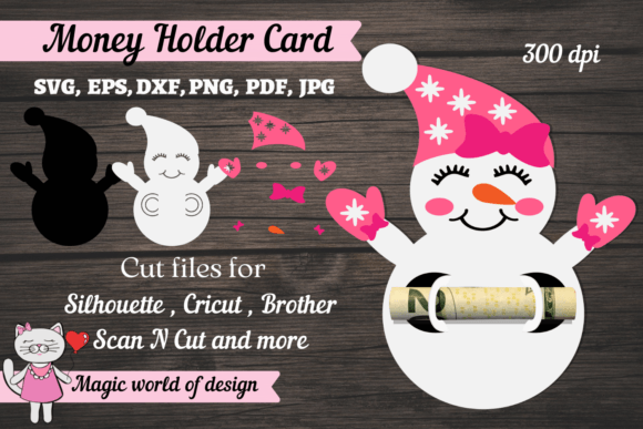 3d Christmas Snowman Girl, Money Holder