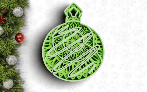 3D Christmas SVG 4 Layer Ornament for Laser Cutting and Winter Amp Projects