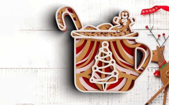 3D Christmas SVG Cup for Laser Cutting: A Festive Design Asset Review