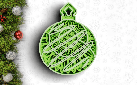 3D Christmas SVG DXF Ornament for Laser Cutting in Winter Amp Projects