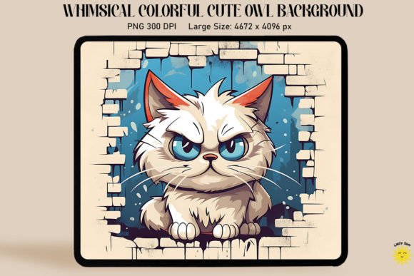 3D Graffiti Cartoon Birman Cat