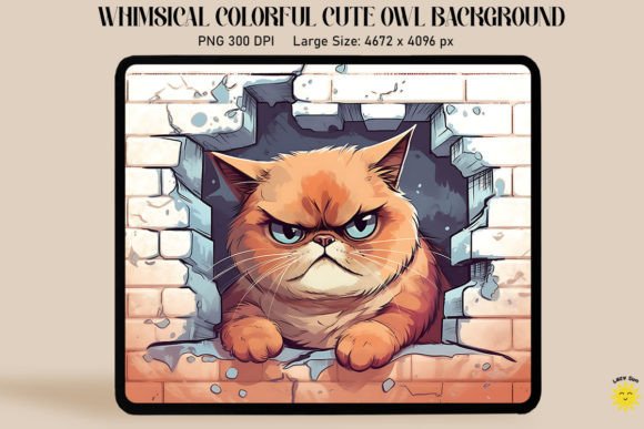 3D Graffiti Cartoon Exotic Shorthair Cat Graphics and Backgrounds