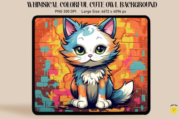 3D Graffiti Cartoon Ragdoll Cat Graphics and Backgrounds