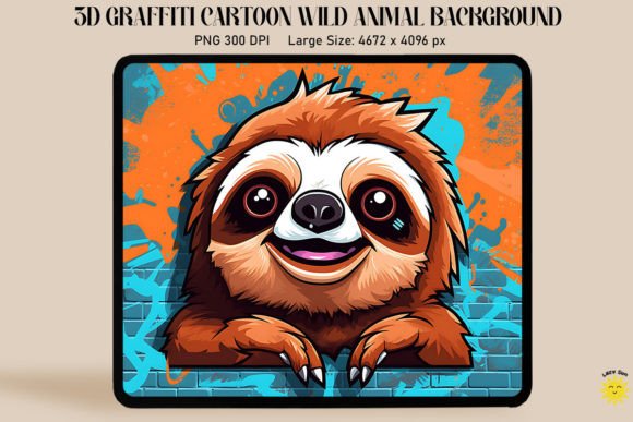 3D Graffiti Cartoon Sloth Graphics and Backgrounds Review
