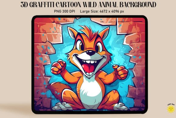 3D Graffiti Cartoon Squirrel Graphics and Backgrounds Review