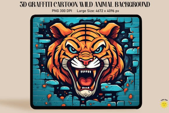 3D Graffiti Cartoon Tiger Graphics and Backgrounds Review