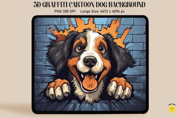 3D Graffiti Happy Bernedoodle Dog Graphics and Backgrounds Review