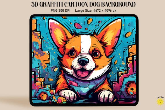 3D Graffiti Happy Chihuahua Dog Graphics and Backgrounds