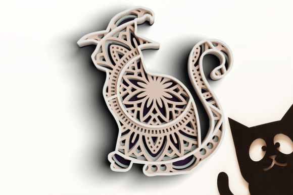 3D Halloween Cat SVG DXF: Laser Cutting & Autumn Amp Branding