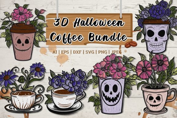3D Halloween Coffee Bundle: Laser Cutting & Autumn Amp Review