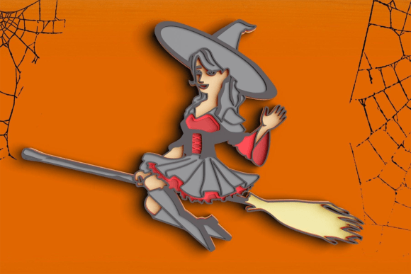 3D Halloween Witch SVG DXF 8 Layer: Laser Cutting and Autumn Amp Review
