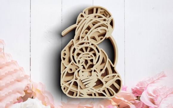 3D Infant Jesus and Mary SVG DXF 4 Layers: Laser Cutting & Winter Amp