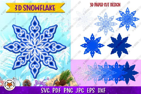 3D Snowflake Paper Cut Ornament SVG: Laser Cutting & Winter Amp