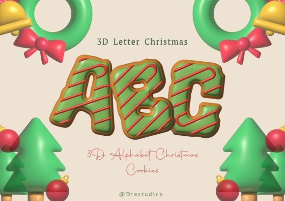 Christmas Cookie 3D Alphabet Graphics and Illustrations Review
