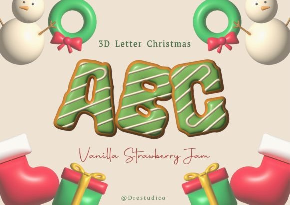Christmas Cookie Green 3D Alphabet Graphics and Illustrations Review