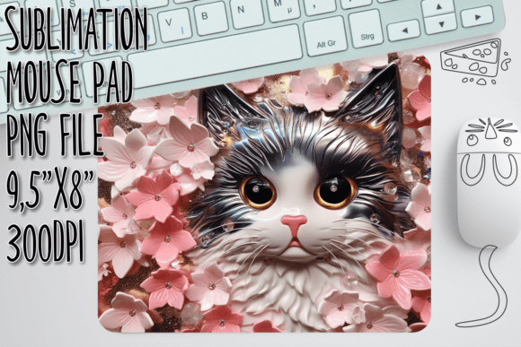 Cute 3D Kitty Pad Design: Graphics for Crafts