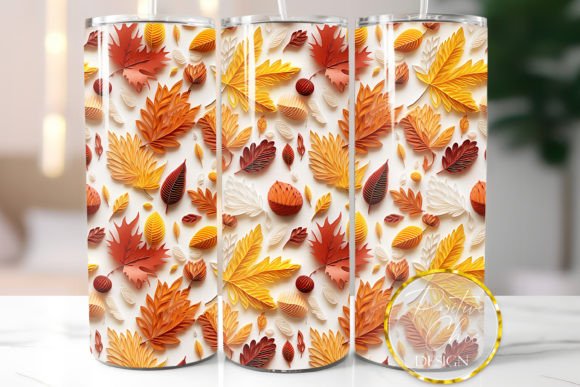 Fall 3D Tumbler Wrap Sublimation Design: Graphics and Illustrations for Local Branding