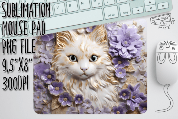 Floral 3D Cat Mouse Pad Design Graphics and Crafts Review