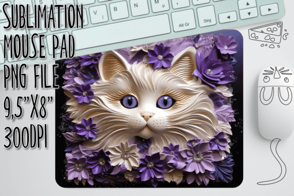 Playful 3D Cat Graphics for Crafts